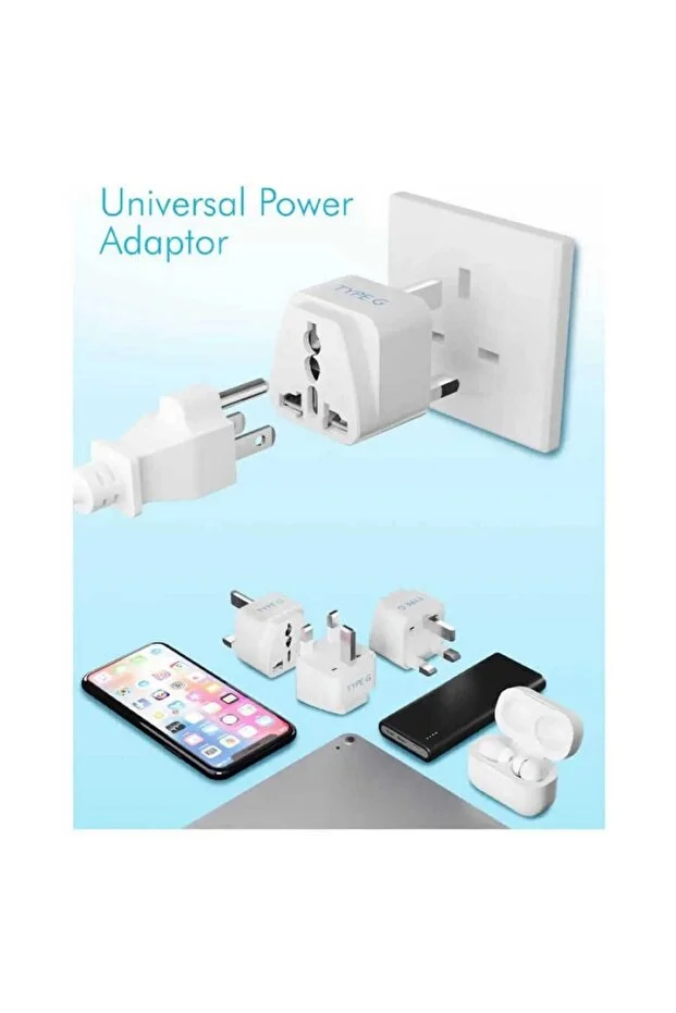 5 Adet Type-g Plug Adapter Hac/ümre Plug Adaptor Seyahat Ac Güç Şarj Adaptörü Dönüştürücü Priz