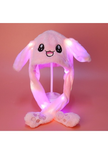 Led Işıklı Yumuşak Sıcak Tavşan Şapkası, Zıplama Şapkası - Perfe Diğer