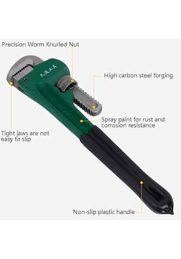 12 İnç Jiutong Plastik Saplı Ağır Boru Anahtarı Sıhhi Tesisat Pensesi