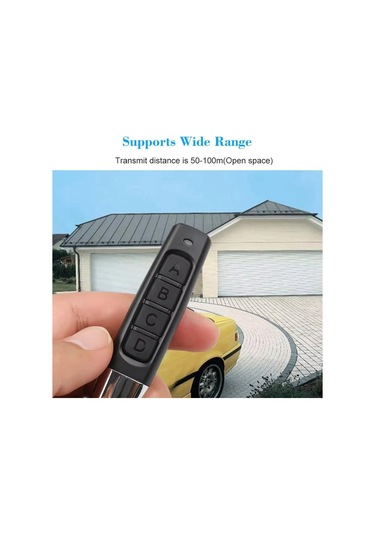 Xindoker 10 Adet 433mhz 4 Tuşlu Kablosuz Kumanda, Garaj Kapısı Açıcı Klonlama Anahtarı, Siyah Kasa, Siyah Tuşlar, Paspas Tipi