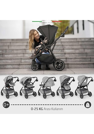 Elele Hera Travel Sistem Bebek Arabası Silver Gri