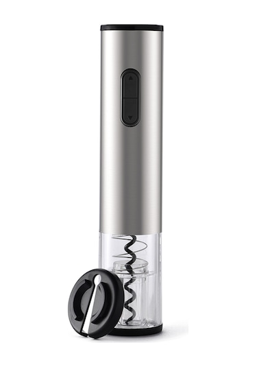 Vkemall Elektrikli Şarap Açıcı, Usb Şarjlı, 700mah Batarya, Paslanmaz Çelik + Abs, Hızlı Ve Kolay Kullanım Gümüş