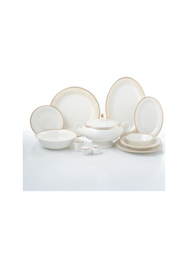 Maxx Doria Palace Golden Paisley 12 Kişilik 72 Parça Yemek Takımı Pa2050 Beyaz