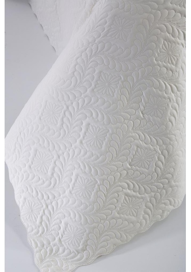 Ultrasonik Kapitoneli Elite Tek Kişilik Yatak Örtüsü Krem Krem