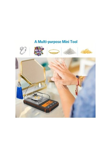 Fastbuy Challenger Turuncu Sınır Hassas 0001 Gram Cüzdan Terazisi Gram Ounce Kilogram Litre Ölçer Turuncu Kenar Turuncu