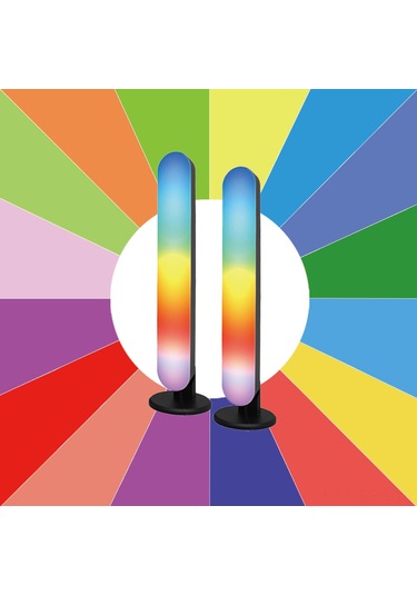 Springsun Rgb Led Müzik Ritim Işığını, Akıllı Wi-fi Ve Bluetooth İle Kontrol Edin - Oyun Ve Ev Dekoru İçin İki'li Paket 2.4g Renkli