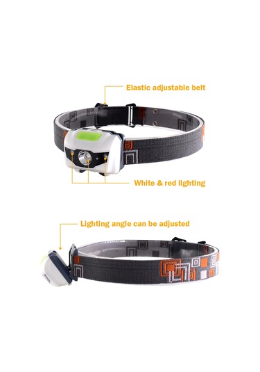 Wezone "şarj Edilebilir Kafa Lambası - 4 Aydınlatma Modlu, Suya Dayanıklı, Kampçılık Ve Balıkçılık İçin" 108 Karakter Beyaz