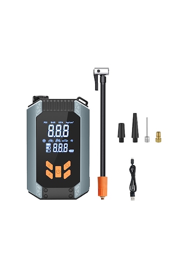 Reedark 12v Araç Acil Başlatma Ve Hava Pompa 2'li Cihazı - Kablosuz Sayısal Göstergeli, Led Işık, Usb Şarj Portlu, 150psı Maksimum Basınç