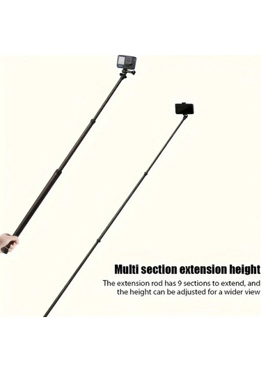 Fastbuy Carbon Fiber Telescopic Selfie Stick 118.11 İnch Insta360 X3 X4 X5 Gopro 11 10 Uyumlu Hafif Monopod