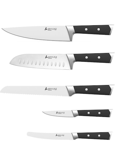 Aryıldız Premiere 6 Parça Blok Bıçak Seti Siyah