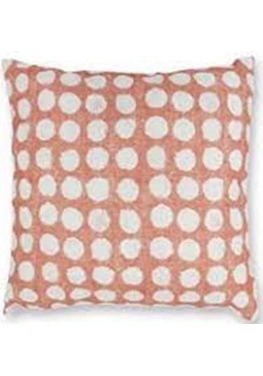 Mia Kırlent Yastık 45x45cm Yst0383 Kiremit Beyaz Puantiyeli