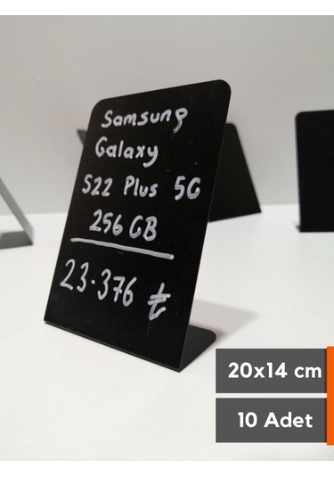 10 Adet Silinebilir Karatahta Siyah Etiket 20 x 14 CM İsimlik Pano
