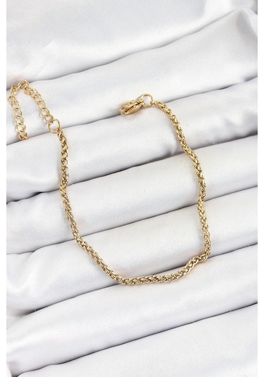 316l Çelik Gold Renk Örgü Burgu Zincir Erkek Bileklik Çok Renkli