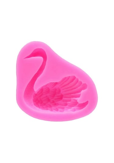 2 Adet Kuğu Pişirme Silikon Kalıbı Kek Dekorasyon Kalıbı Pembe Çok Renkli