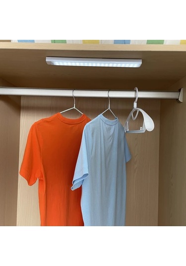 Meridiangoods 3lü Modern Led Dolap Altı Lamba Hareket Sensörü Usb Şarjlı 40cm Sıcak Beyaz Sıcak Beyaz