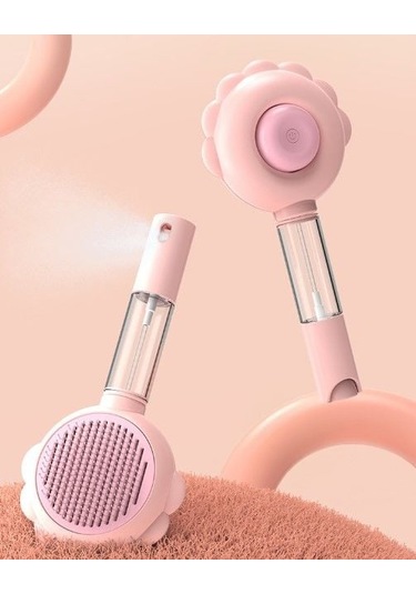 Basmalı Telli Su Sprey Hazneli Hayvan Fırçası Çift 2in 1