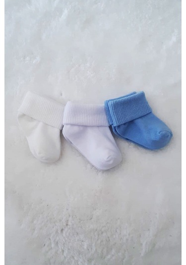3lü Kız Erkek Bebek Yenidoğan Çorap Pamuklu Likralı Esnek 001