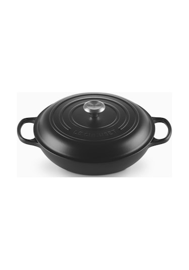 Le Creuset Gourmet Profesyonel Lüks Döküm Tencere Mat Siyah 30 Cm