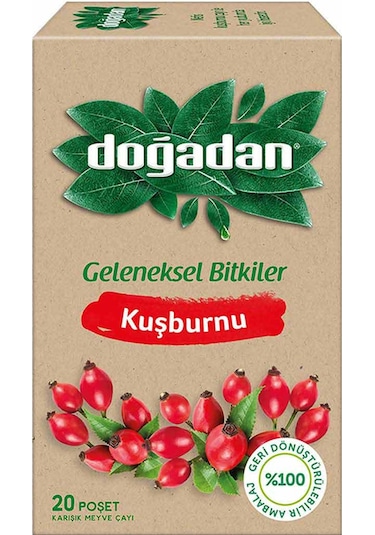 Doğadan Kuşburnu Meyve Poşet Çay 20'li 50 G