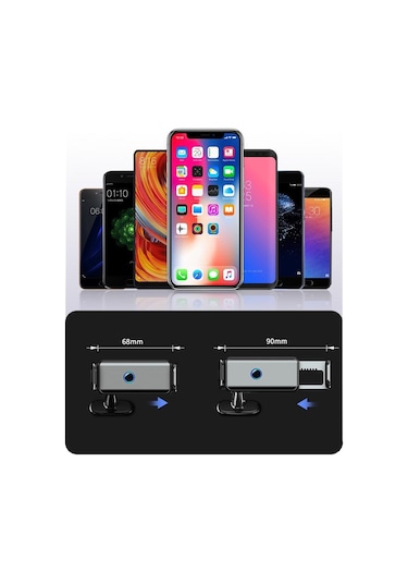 Zore 921 Otomatik Sensörlü Havalandırma Ve Düz Zemin Dizayn Araç Telefon Tutucu-siyah