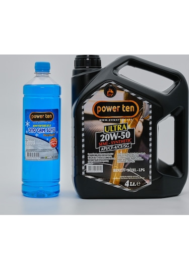 POWERTEN 20W50 Motor Yağı 4 LİTRE + Cam Suyu