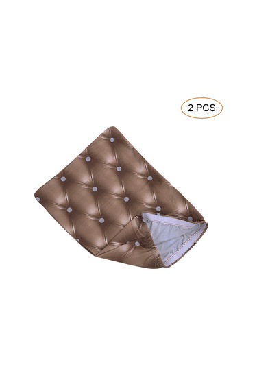 Skycity 2 Adet Şampanya Rengi 3d Deri Desenli Spandex Sandalye Örtüsü - Ev Otel Dekorasyonu, Esnek, Yıkama Uygun Şampanya