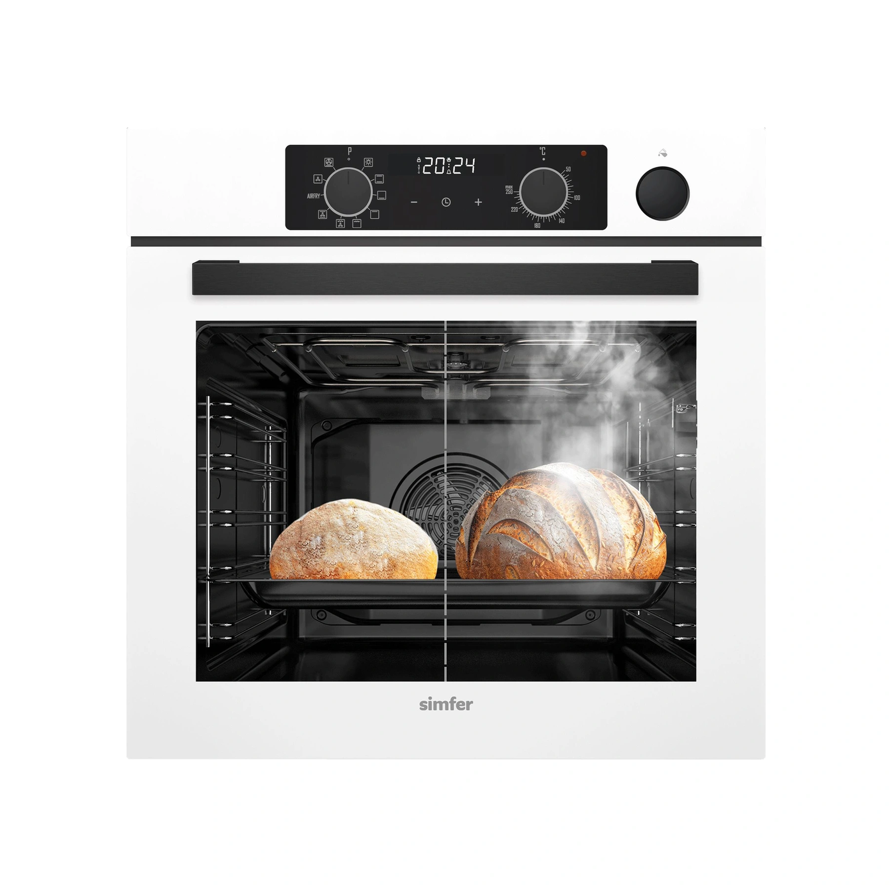 Simfer 8245 11 Fonksiyon Steam Master Ankastre Fırın Beyaz Cam Dijital
