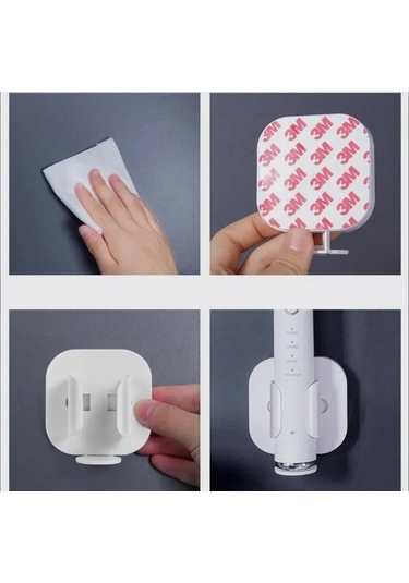 Pazly Yapışkanlı Siyah Duşakabin Seti, Plastik, Pratik, Geeroyoo Fırçası Diş Askısı Abs 2'li - Sh Siyah