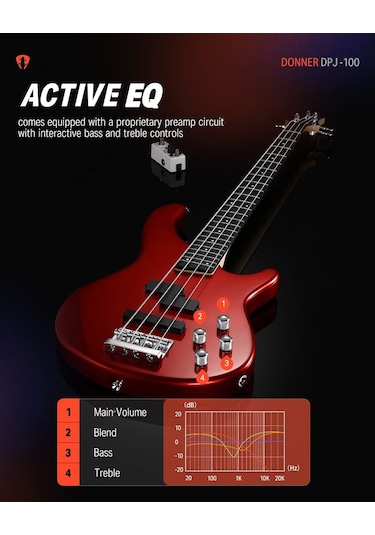 Donner Dpj-100 Pj-style Bas Gitar Kırmızı