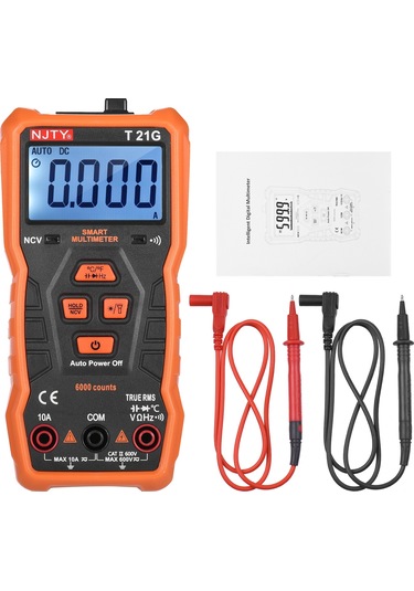 Njty T21g 6000 Sayım Mini Akıllı Gerçek Siyah&turuncu Multimetre