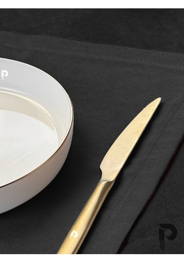 Siyah Kumaş Peçete Daily Serisi Kadife Görünümlü Siyah