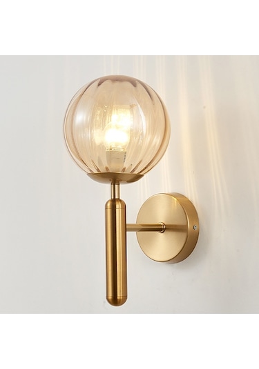 Yuvarlak Cam Led Duvar Işığı For Without Light Bulb Diğer Altın