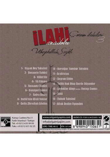 Ubeydullah Sezikli - Çorum İlahileri 3 Cd