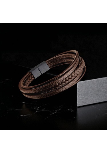 Fm Kahverengi Çoklu Deri Bileklik 31833b1d3 Kahverengi