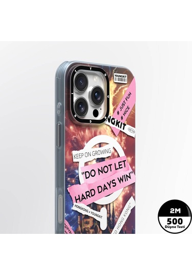 İphone 16 Pro Max Uyumlu Kılıf Magsafe Şarj Özellikli Youngkit A-city Serisi Kapak Pembe