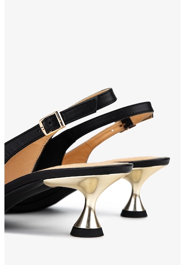 Valmenti Kadın Hakiki Deri Siyah Slingback Ayakkabı 611 H51005 Bn Ayk Sk25-26 Black Leather Siyah
