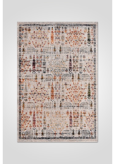 Arkaik Halı Koleksiyonu Zamansız Dokulu Desen, Tozumaz, Kolay Temizlik, İnce Form Çok Renkli