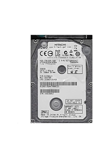 Hitachi 320 GB 2,5' 5400 Rpm 8 Mb 3Gb/S (Rfb) Notebook Disk