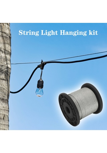 Symbee 304 Paslanmaz Çelik Takviye Kablosu 0.5mm 7 7 100m 30 Alüminyum Kapağıyla, Ç晾晒 Ve Armatür Asma İçin Dayanıklı Teller Diğer