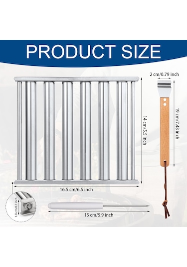 Yuntech01 Taşınabilir Paslanmaz Çelik Izgara - Dışarıda Ve Evde Kullanım, Eşit Isıtma İle Sosis Ve Hot Dog Pişirme Aleti 16.5x14x3.5cm