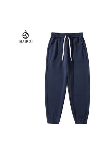 Erkek Düz Renk Spor Pantolon Günlük Pantolon Mavi