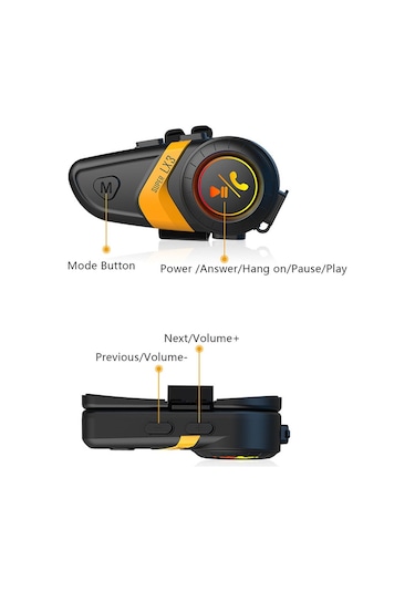 Hallow Super LX3 Bluetooth 5.0 Motosiklet İnterkom Sarı