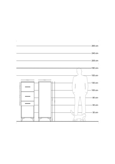 Hyperion Dolap 3 Çekmeceli 44x44x134 Aytaşı-antrasit Aytaşı
