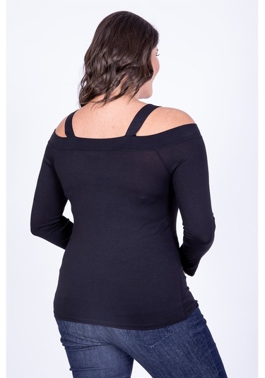 Askılı Karmen Yaka Tişört