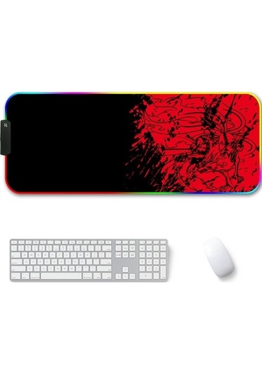 Novahub 250x350x3mm F-01 Kauçuk Rgb Işıklı Mouse Pad Kırmızı Yıldız Kızıl Tilki