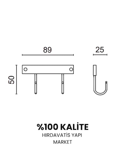 Çelik Banyo Paslanmaz Pirinç Bella Milas İkili Askılık Gri