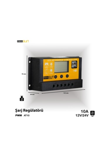 Mexxsun Pwm 10a 12/24v At10 Şarj Kontrol Cihazı Ea6362477