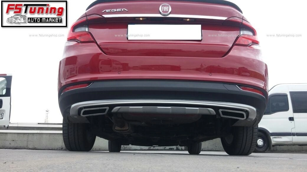 Autogp Fiat Egea Difüzör Seti Ön Ve Arka Takım Çift Çıkış Gri