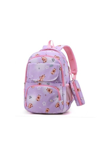 Szypzstore Capibara Seyahat Büyük Kapasiteli Sırt Çantası Kızlar Için Ortaokul Öğrencileri Için Günlük Okul Çantası Ortaokul 4tw744 Açık Mor