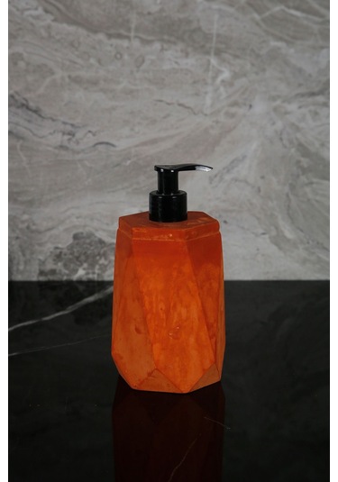 Betonmall 4 Parça Mermer Desenli Beton Banyo Seti Katı Sıvı Sabunluk Diş Fırçalık Tepsi - Terracota Terracota